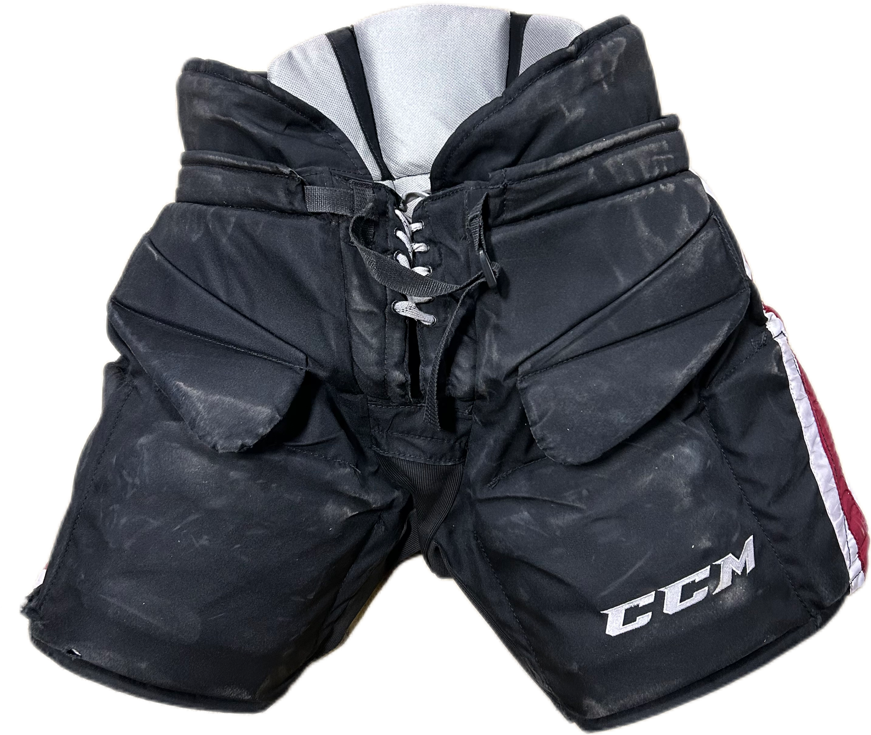 CCM HPG11K - Pantalon de gardien de but de hockey OHL Pro Stock d'occasion (noir/bordeaux)